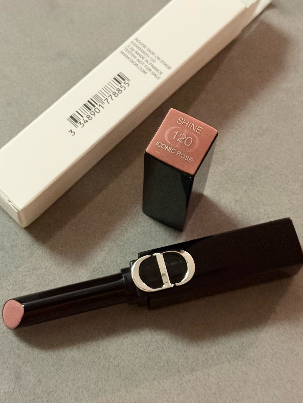 120 Iconic Rose Rouge Dior on Stage Lipstick Shine